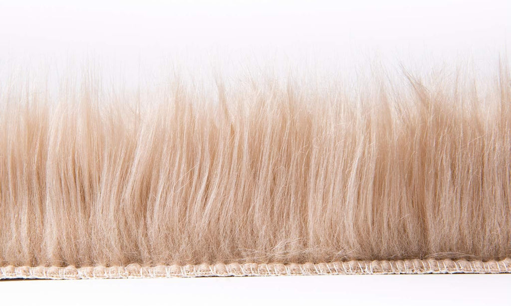 Ashler Faux Fur Rug - Fluffy Shaggy Area Rug, Ultra Soft 3 x 3 Feet Round, Beige Fuzzy Machine Washable Shag, Nursery Decor Throw for Bedroom, Kids Room, Living Room