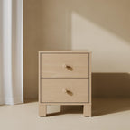 Storkcraft California 2-Drawer Nightstand, Driftwood | GREENGUARD Gold Certified Nightstand for Kids Bedroom, Premium Wood Storage with Elegant, Iconic Block Feet