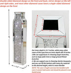30" Tall Floor Vase, Double Sided Crushed Diamond Mirrored Vases,Large Flower Vase for Home Decor, Mirror Glass Decorative for Living Room,Office,Centerpiece (Crushed Diamond:4.7''L X 6.8''W X 30''H)