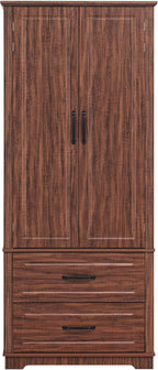 71" Kitchen Pantry with 2 Large Drawers,Embossed Texture Freestanding Cupboard with 8 Door Shelves and 3 Shelves,for Dining Room Living Room (Laundry Brown#i)