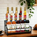Coffee Syrup Rack Organizer, 2-Tier | Metal Bottle Holder, 10 Bottles Capacity, Rustic Countertop Display Shelf, For Coffee Bar, Kitchen Cabinet, Pantry