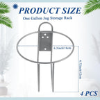 Hicarer 4 Pcs One Gallon Jug Storage Rack Wall Mounted Heavy Duty Steel Wall Rack for 1 Gallon Bottle Round Water Jug Holder with Hardware Hand Sanitizer 6-3/4" W x 5" H x 6-1/2" D (Gray)