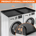 Washer Dryer Countertop, Wooden Laundry Countertop Set of 2 Dryer Storage Shelf for Laundry Room Organization (27.5" x 54") (Black)