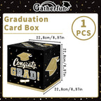 Gatherfun Graduation Decorations 2026 Graduation Box Graduation Card Box for Graduation Gift Graduation Party Favors Decor Party Supplies （Black and Gold）