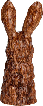 Creative Co-Op Hand-Painted Decorative Stoneware Rabbit Vase, Brown and White
