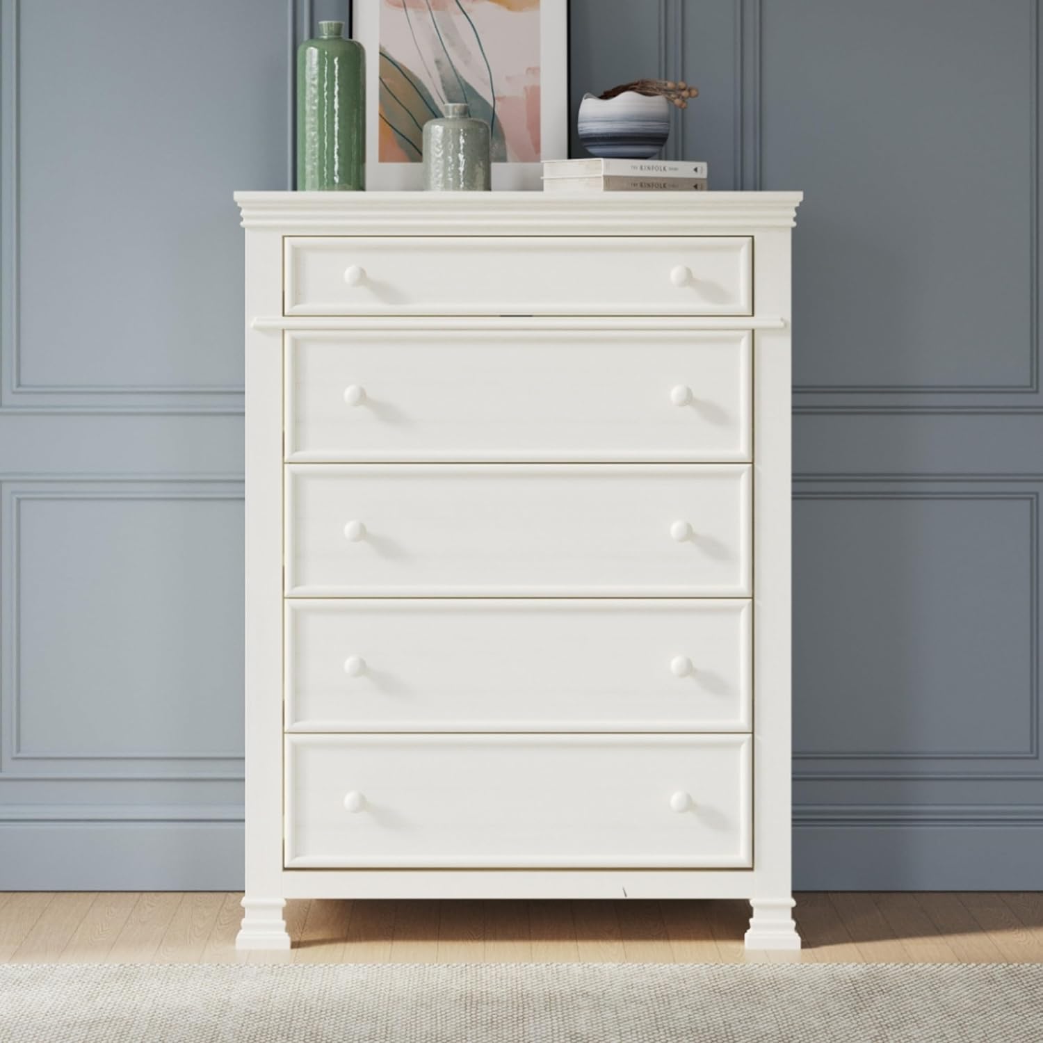 Child Craft Westgate Crib, Double Dresser, Chest, and Nightstand Nursery Set, 4-Piece, Includes 4-in-1 Convertible Crib, Dresser, Chest, and Nightstand (Vintage Linen)
