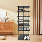 Rotating Shoe Rack, 6-Tier Shoe Storage Organizer with 360° Swivel Shelves, Holds Up to 24 Pairs, Floor Standing Shoe Shelf for Closet, Entryway & Bedroom