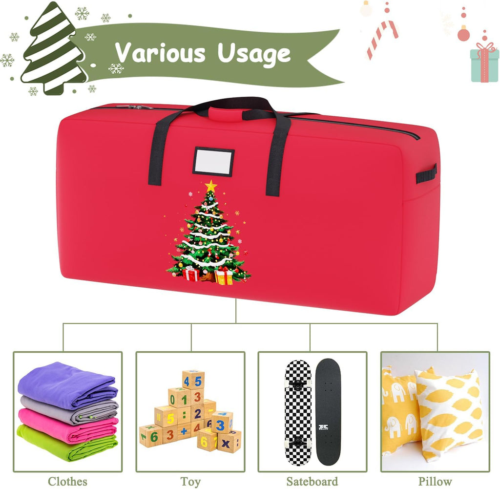 Large Christmas Tree Bag Heavy Duty Christmas Tree Storage Bag 9ft Tree 600D Oxford Material Christmas Tree Ornament Storage Bag Huge Xmas Tree Storage Container for Artificial Tree