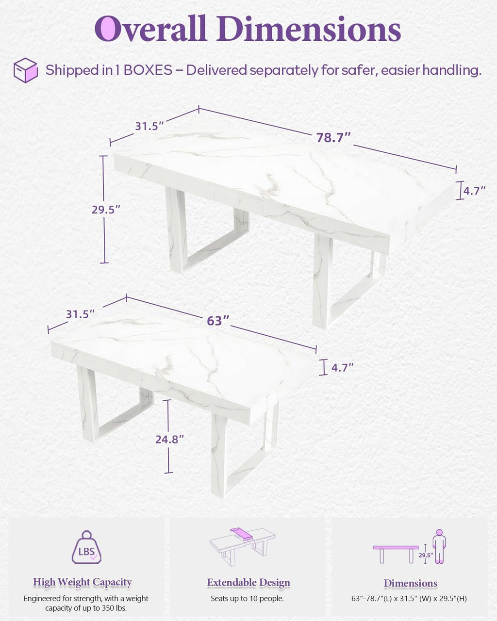 TYBOATLE 71''-87'' Extendable Dining Table Set for 6, Farmhouse Wooden Dining Room Table Set, 7 Piece Dinner Table Set with Upholstered Rattan Dining Chairs (White & White 71''-87''- 6 Chairs)