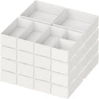 Criusia Drawer Organizer Clothes, 24 Pack Dresser Organizer for Baby Clothes, Underwear, Sock- Foldable Closet Organization and Storage Dividers Bins for Nursery, Bedroom and Dorm (White)