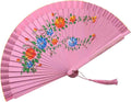Elegant Spanish Dancing Fan, Vintage Hand, Double Sided Hand Painted Florals Folding for Decoration and Photography Prop
