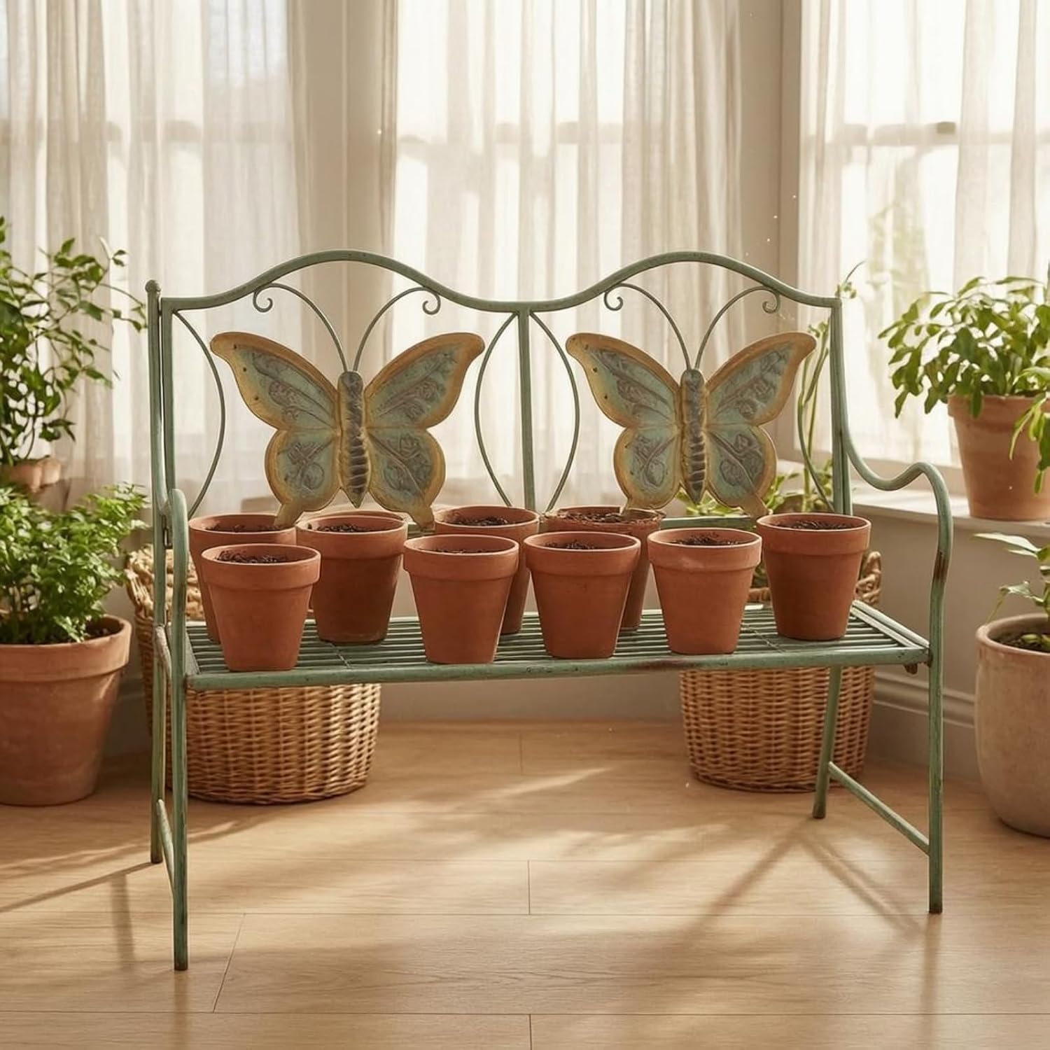 Butterfly Back Bench Slatted Seat Butterfly Bench Smooth Edges for Children