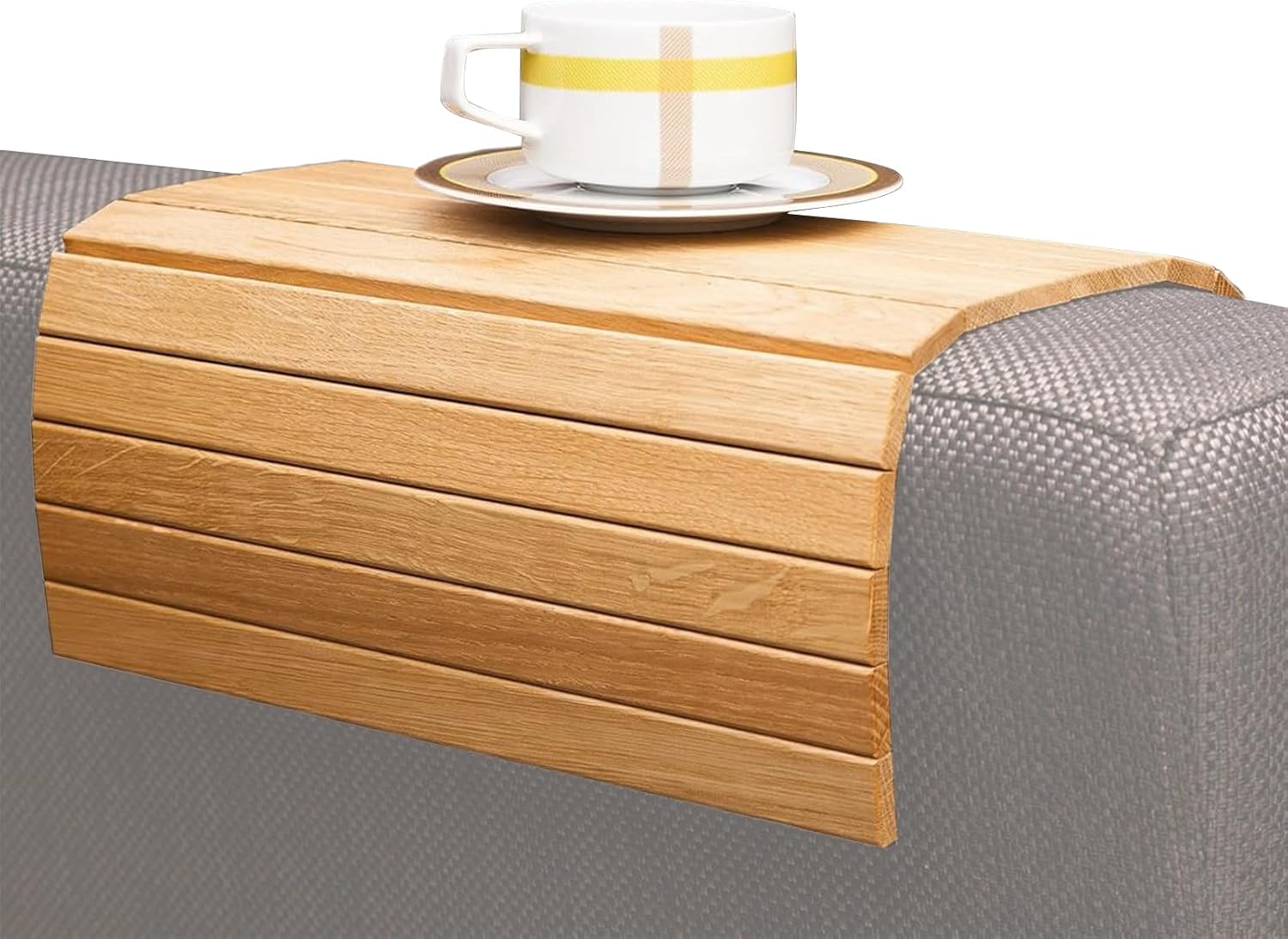 Couch Armrest Table - Wooden Side Arm Table, Folding Sofa Tray, Durable Armrest Desk, Compact Side Tables | Convenient Surfaces Accessory for Coffee Drinks Phones Living Room
