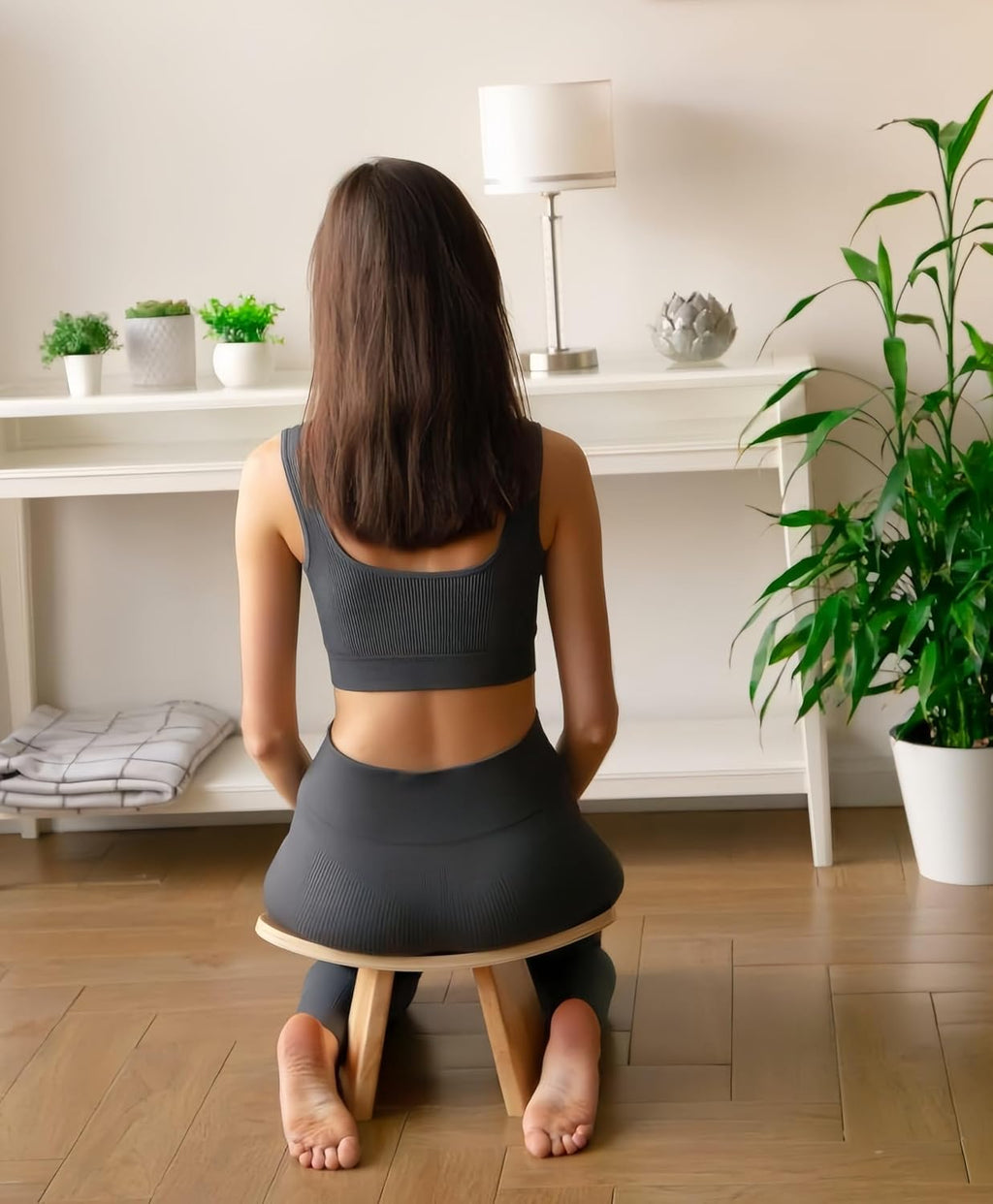 Solid Wood Ergonomic Kneeling Stool. Suitable for Temple Ceremonies, Tea Ceremonies, Meditation, Yoga, as Well as Home Fitness Assistance Chair(Medium Size for Height 160CM-180CM(63-70.8 in)