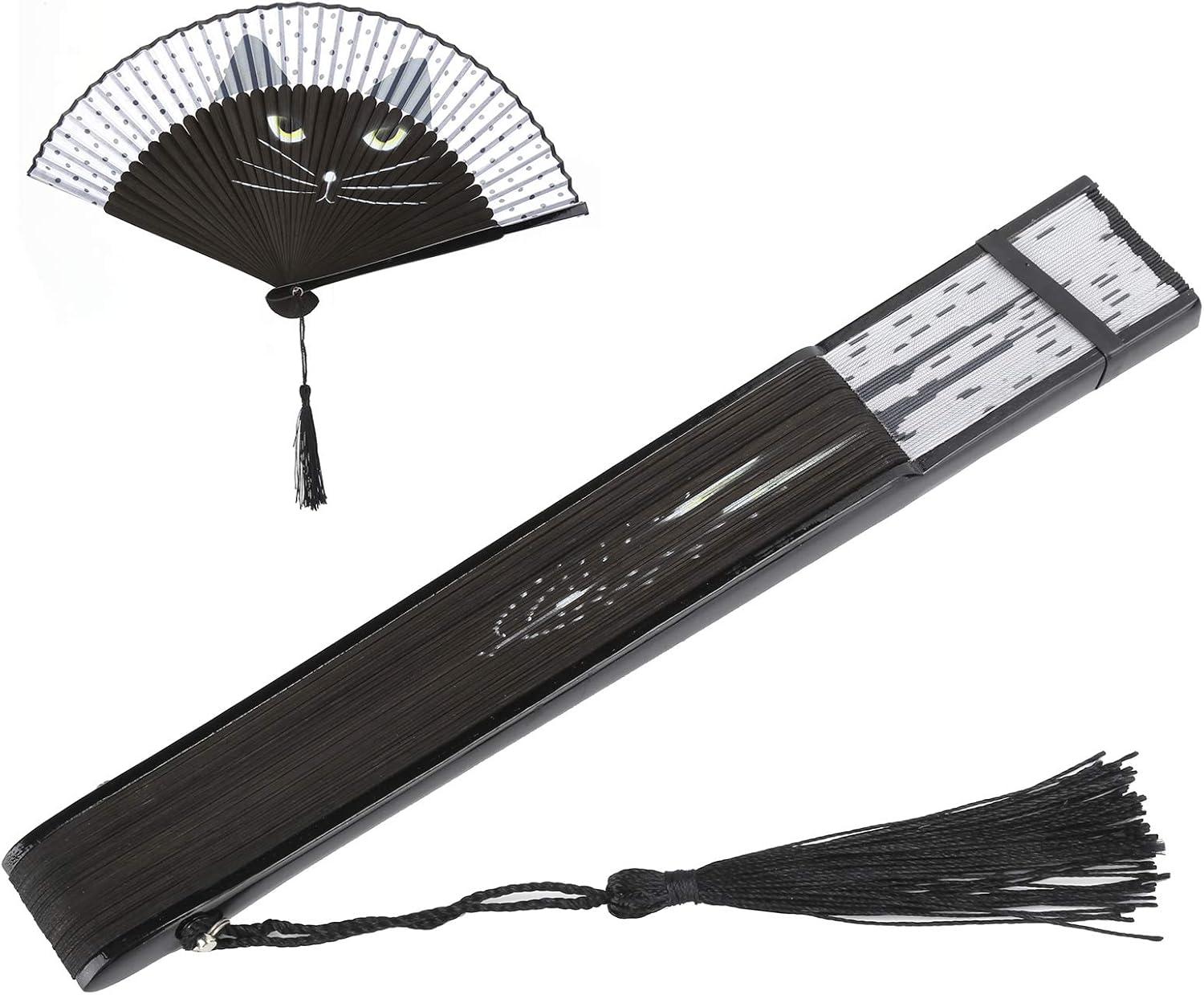 Bamboo Folding Fan, Portable Hand Held Japanese Style Fan with Natural Material, for Cooling Dancing Wedding Party Stage Performance Gift