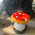 Small Mushroom Shape Ottoman, Outdoor Garden Resin Decorative Mushroom Stool, Resin Creative Sculpture Decoration, Patio Decor(Orange)