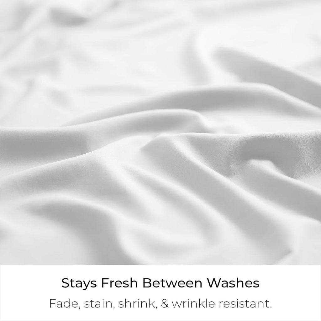 Mellanni Bed Skirt King Size - Bed Skirting - 15-Inch Tailored Drop Pleated Dust Ruffle - Hotel Luxury Bedding - Wrinkle, Fade, Stain Resistant - 1 Bedskirt (King, White)