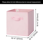 GRANNY SAYS Cube Storage Bins, 11 Inch 6 Pack Storage Cube Organizer, Foladble Fabric Storage Boxes with Handle, Decorative Clothing Storage Baskets for Shelves, Closet, Pink
