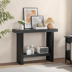 MAHANCRIS Console Table, 39.4'' Black Rectangular Entryway Table, Modern Console Table with Storage, Sofa Tables for Hallway, Foyer, Living Room, Easy Assembly, Black CTHB16801