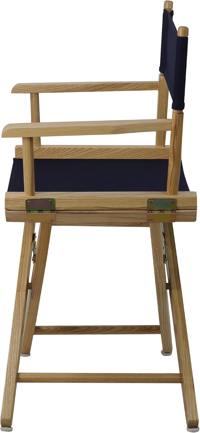 American Trails Extra-Wide Premium 18" Director's Chair Natural Frame with Navy Canvas