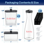 3+1+1 Pack Laundry Pods Container & Dryer Sheet Holder with Lid, 54OZ Liquid Soap Detergent Dispenser for Powder, Beads and Fabric Softener, Black Laundry Room Organization and Storage, 10 Labels