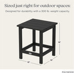 POLYWOOD Long Island 18" Side Table, Black
