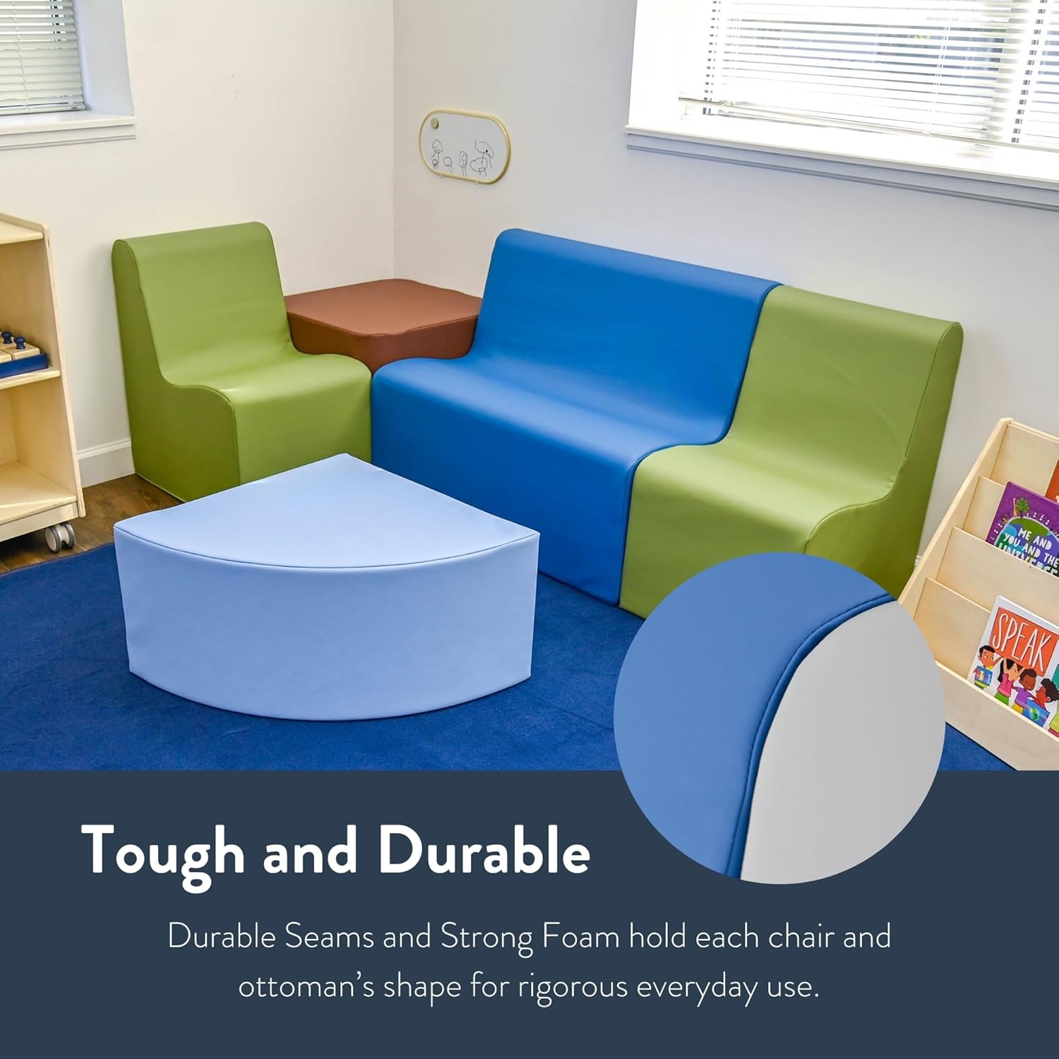 Children's Factory Versatile 3-in-1 FlexCube, Mix-and-Match Classroom Seating, Foam-Filled and Water-Resistant, Flexible Seating for Classroom Elementary, Red