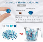 DomeStar 150PCS Assorted Blue Fake Ice Rocks Vase Fillers, Aquarium Gravels Small Stones for Fish Tanks Decorations Home Table Scatter