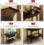 Prayer Altar, Buddha Altar Table, Designed for Home Use, Altar Table with Storage & Drawers Prayer Shrine Desk, for Home Shrines Ancestral Halls Temples(50 * 33cm/19.7 * 13in)