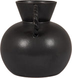 Bloomingville Stoneware Vase with Twisted Handles, Reactive Matte Black Glaze