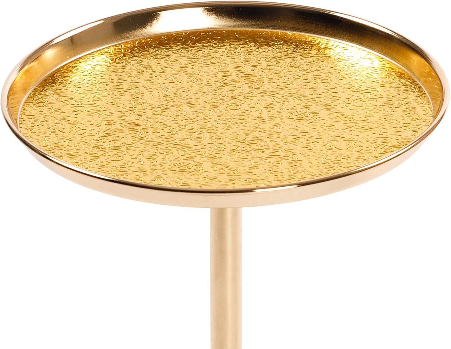 2P, Adjustable Side Table, Small Tea Martini Table, Gold, Natural Marble Decorative Pedestal End Table for Display and Storage TN588