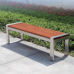 Patio Benches for Outdoors Outdoor Leisure Bench Stainless Steel Park Rest Street Double Seat Garden Benches for Outdoors