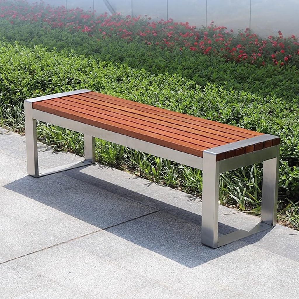 Patio Benches for Outdoors Outdoor Leisure Bench Stainless Steel Park Rest Street Double Seat Garden Benches for Outdoors