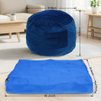 Bean Bag Chair Sensory Crash Pad, Convertible Foam Lazy Sofa Bed for Kids | Supportive memory blocks | Machine washable velour cover | Non-slip base breathable mesh panels | Sturdy carry handle pocket