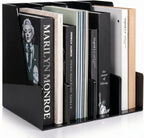 LALOBLUE 4 Pack Black Vertical Magazine File Holder Desk Organizer Bins | Plastic, Holds Magazines, Binders, Notebooks, Envelopes, 4 Pack Black Vertical Magazine File Holder Desk Organizer Bins