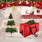 3FT/4FT/4.5 FT Christmas Tree Storage Bag, Heavy Duty Christmas Tree Bag with Reinforced Handles and Dual Zippers Wide Opening, Large Capacity fits for Artificial Christmas Tree, Red
