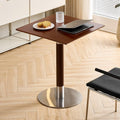 Wood Side Table, Modern Pedestal Accent Table Mid-Century Leisure Table for Home, Dining Room, Cafe(24" Square, Walnut)