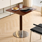 Wood Side Table, Modern Pedestal Accent Table Mid-Century Leisure Table for Home, Dining Room, Cafe(24" Square, Walnut)