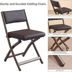 Folding Chairs with Cushion 2 Pack, High-Resilience Foam, Black | 450LBS Capacity, 2-Inch Thick Cushion, 4.7" Folded, Foldable Dining Chairs for Kitchen Dining Room Wedding Office Party