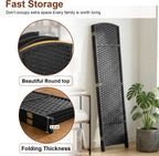 FDW Room Divider 4 Panel Screen 5.6 Ft Tall Partition Privacy Screens Folding Room Separation Free Standing Waterproof Wood Frame Wall Divider, Coal Black