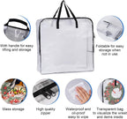 2 Pack 25 inches Wreath Storage Container,Extra Large Transparent Rectangular Christmas Ornament Storage Bags with Zipper and Handles,Perfect for Wreaths,Garlands,Gifts,Waterproof,Foldable