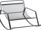 Rocking Chair with Extra-Wide Technical Leather Upholstered Gliding Boucle Reclining, Modern Accent for Living Room Nursery Bedroom -White