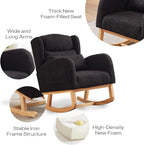 MYFUNSHOP Nursery Rocking Chair Glider – Classic Rocker with Comfortable Cushioning & Smooth Motion for Bedroom