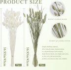 CISDUEO 80 Pcs Dried Flowers Stems Natural Dried Pampas Grass Bouquets White and Green Gem Grass Artificial Dried Plants for Autumn Vase Filler Floral Arrangements Boho Home Table Wedding Decoration