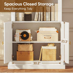 71" Arched Kitchen Modern Pantry Storage Cabinet, Tall Display Cabinet for Dining Room and Living Room with 1 Glass Door and 1 Open Shelf Cabinet with Drawers, White with Gold Handles, 2 of Set
