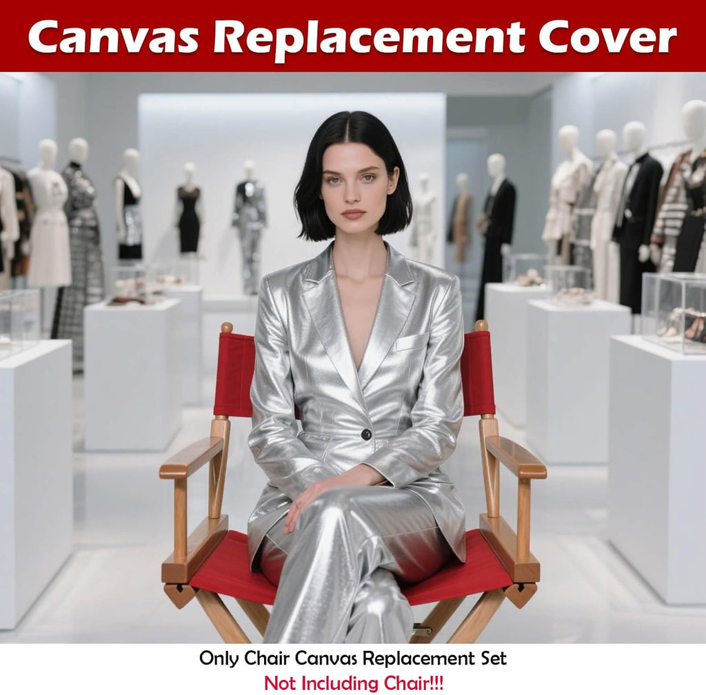 STAY GENT Director's Chair Canvas Replacement Kit 21" L x 8" W - 21" L x 16.5" W Replacement Canvas Durable Cotton Canvas Seat & Back Covers for Home,Model Artist,Makeup,Show Dressing Room, 1 Set Red