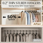 SMARTOR Plastic Hangers 20 Pack - Thin and Slim Design for Space Saving Organizer - Heavy Duty Durable Closet Organizers and Storage with 360 Swivel Hooks, Non Slip Notches for Straps - Black
