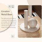 Creative Metal End Table, Living Room Coffee Table with Marble Tabletop, Modern Geometric Decorative Table for Sofa Bedroom Apartment Reception Area Hotel(Width 23.6in/60cm, Black-White Base)
