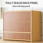 Bamboo Countertop Storage Cabinet Kitchen Pantry with Large Capacity & Acrylic Sliding Door Bread Container for Kitchen Creative idea(Brown)