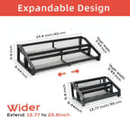 Expandable Coffee Syrup Organizer,3 in 1 Heavy Duty Syrup Rack, Liquor Bottle Display Shelf, Spice Racks,6-12 Syrup Bottles Holder Stand, Space-Saving Storage Rack - 2 Tier (Patent Pending)